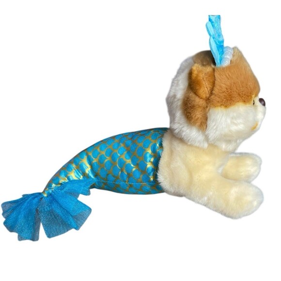 GUND Boo Mermaid Plush Stuffed Animal Shimmer Tail Crown Dog Toy Blue - Picture 4 of 5